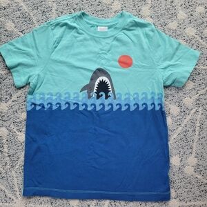 Hanna Andersson blue Ocean Shark Shortsleeve tee